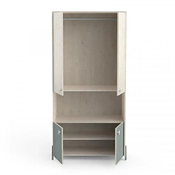 Avis Dansmamaison Armoire 4 portes battantes 1 niche Bois Beige/vert - SASHA