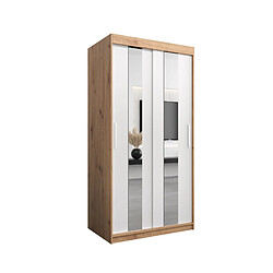 Abiks Meble Armoire Pole à portes coulissantes 200/100/62 2 portes (artisan/blanc)