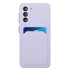 Coque en TPU antichoc avec porte-carte violet clair pour votre Samsung Galaxy S22 5G