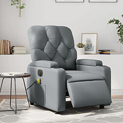 Maison Chic Fauteuil Relax pour salon, Fauteuil de massage inclinable électrique gris similicuir -GKD41559