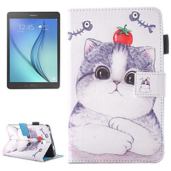 Wewoo Housse Étui pour Samsung Galaxy Tab A 7.0 2016 / T280 Belle Cartoon Tomato Cat Motif Horizontal en cuir Flip avec support et Slots de cartes Pen Slot