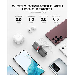 SANAG Mini Batterie Externe Usb C, Power Bank Charge Rapide 20W Avec Support Pliable, Chargeur Portable Compatible Avec Samsung Xiaomi Smartphone Android - Gris