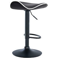 Acheter Decoshop26 Tabouret de bar x1 assise ergonomique en PVC noir pied en trompette en métal noir 10_0005383