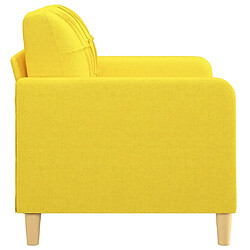 Avis vidaXL Canapé à 2 places Jaune clair 120 cm Tissu