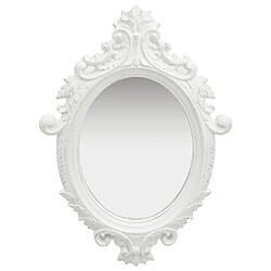 Maison Chic Miroir mural style chateau | Miroir Décoration pour Maison Salle de Bain56x76 cm Blanc -GKD76229