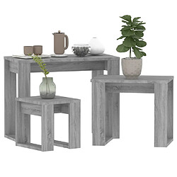 Avis vidaXL Tables gigognes 3 pcs Sonoma gris Bois d'ingénierie