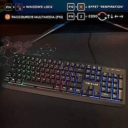 NC The G Lab Combo Selenium Ensemble Gaming 4 en 1 Clavier Gamer AZERTY Rétroéclairé, Souris Gamer 3200 DPI, Micro Casque Gaming,