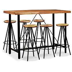 vidaXL Ensemble de bar 7 pcs Bois d'acacia massif et de récupération