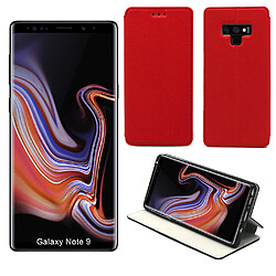 Xeptio Etui Luxe Samsung Galaxy Note 9 rouge Slim Style Cuir Stand Smartphone 2018 - Housse Coque Anti Choc de Protection Note9 - Accessoires Pochette Case