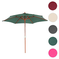 Mendler Parasol Florida, parasol de jardin parasol de marché, Ø 3m polyester/bois ~ vert olive