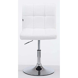 Decoshop26 Lot de 2 chaises de salle à manger style moderne et design en synthétique blanc hauteur réglable pivotant pieds en métal 10_0000227