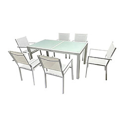 Mes Table de jardin extensible aluminium 160-240cm coloris blanc pas cher