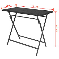 vidaXL Ensemble à manger d'extérieur pliable 7pcs Acier Résine tressée pas cher