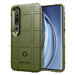 Coque en TPU texture de grille carrée anti-choc épaissir vert armé pour votre Xiaomi Mi 10 Pro/Mi 10