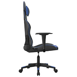 Avis vidaXL Chaise de jeu Noir et bleu Similicuir