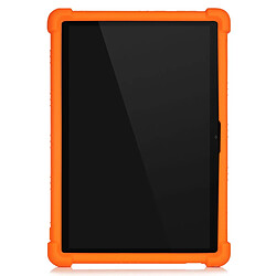 Coque en silicone avec béquille coulissante orange pour votre Lenovo Tab M10 Plus X606