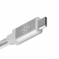 SilverStone SST-CPU05S-500 - Câble USB réversible, Câble type-C vers type-A extrêmement durable en nylon tressé, Chargement ultra rapide et synchronisation de données, 0.5 mètres, argent pas cher