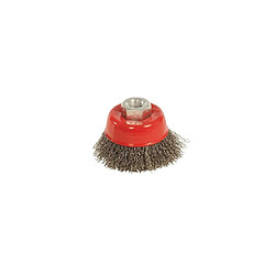 Brosse boisseau fils d'acier ondulés D. 100 mm M14 - 179055 - Silverline