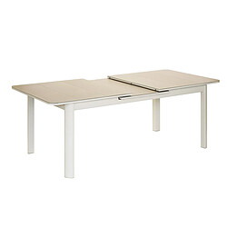 Table de jardin extensible, rectangulaire en aluminium Milos Ivoire - 8/10 places - Jardiline pas cher