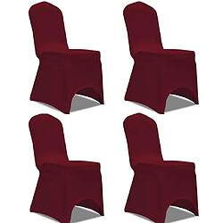 vidaXL Housse de chaise extensible 4 pcs Bordeaux