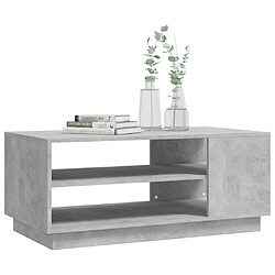 Avis vidaXL Table basse gris béton 102x55x43 cm bois d'ingénierie