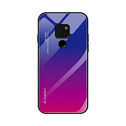 Wewoo Coque Pour Huawei Mate 20 Gradient Color Glass Case Rouge Bleu