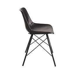 Avis Mes Chaise repas 46x49x79 cm en cuir et fer noir