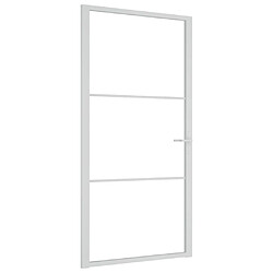 vidaXL Porte intérieure 102,5x201,5 cm Blanc Verre ESG et aluminium