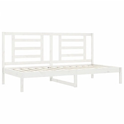 Avis vidaXL Lit de jour sans matelas blanc 90x200 cm bois de pin massif