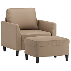 Avis Maison Chic Fauteuil et repose-pieds,Fauteuil luxe pour relax Cappuccino 60 cm Similicuir -MN78785