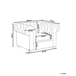 Avis Beliani Fauteuil CHESTERFIELD Cuir Noir