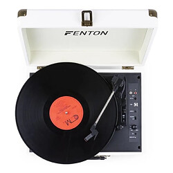 Fenton Vintage Platine Vinyle Sans Fil Bluetooth 3 Vitesses Facile à Porter Bois Creme pas cher