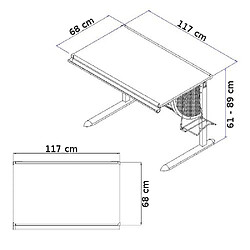 Acheter Bureau enfant NENOS, réglable en hauteur et inclinable, blanc/argent hjh OFFICE