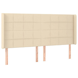 Avis Maison Chic Tête de lit scandinave à LED,meuble de chambre Crème 183x16x118/128 cm Tissu -MN25094