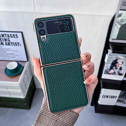 Coque en TPU + PU nano électroplaqué, anti-chute pour votre Samsung Galaxy Z Flip4 5G - vert