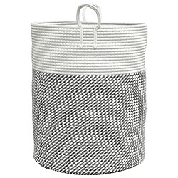 Acheter vidaXL Panier de rangement gris et blanc Ø38x46 cm coton