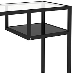 Helloshop26 Bureau table poste de travail meuble d'ordinateur informatique étude d'ordinateur 100 x 36 x 74 cm Verre noir 02_0023741 pas cher