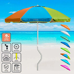 Parasol de plage aluminium leger visser protection uv GiraFacile 200 cm Afrodite, Couleur: Multicolore 1