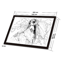 Acheter Wewoo Tablette graphique 23W 12V LED Trois niveaux de luminosité Acrylique Copie conseils dessin Anime Sketch Sketchpad, prise américaine