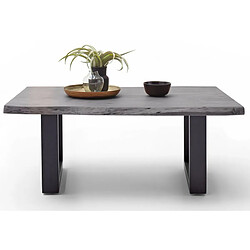 Avis Pegane Table basse simple en bois d'acacia massif laqué gris / anthracite - L.110 x H.45 x P.70 cm