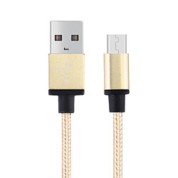 Avis Wewoo Câble jaune pour Samsung, HTC, Sony, Lenovo or clair Tête en métal de style tissé 1 m 58 cœurs Micro USB vers USB 2.0 de données / chargeur