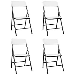 Maison Chic Lot de 4 Chaises de jardin,Fauteuil d'extérieur pliables PEHD Blanc -MN34827