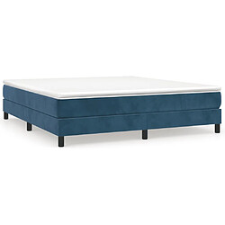 vidaXL Cadre de lit sans matelas bleu foncé 180x200 cm velours