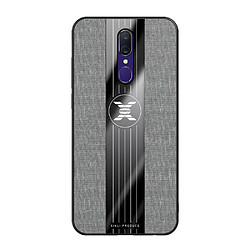 Wewoo Coque Souple Pour OPPO A9 XINLI Stitching Cloth Antichoc TPU Housse de protection avec support d'anneau Gris