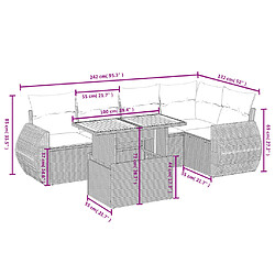 Avis Maison Chic Ensemble Tables et chaises d'extérieur 6pcs avec coussins,Salon de jardin noir résine tressée -GKD433132