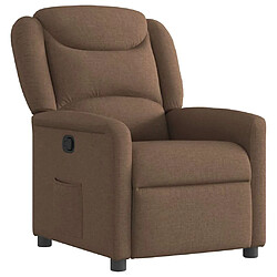 vidaXL Fauteuil inclinable Marron Tissu