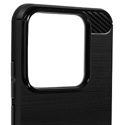 Avizar Coque pour Xiaomi 14 Flexible Effet Carbone et Brossé Noir