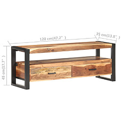 vidaXL Meuble TV 120x35x45 cm Bois massif avec finition miel pas cher