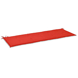 Decoshop26 Coussin de banc de jardin 100 % polyester imperméable rouge 150 x 50 x 3 cm DEC021562