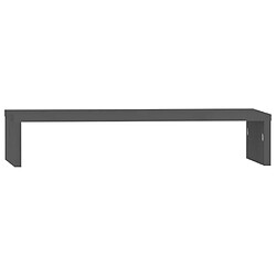 vidaXL Support de moniteur Gris 50x27x10 cm Bois de pin solide